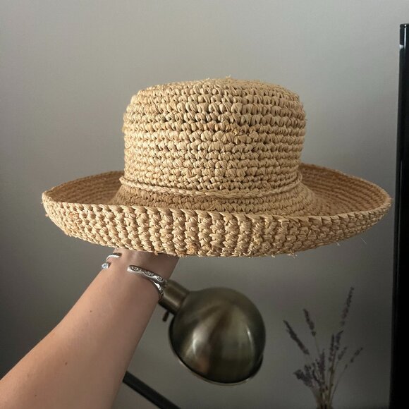 Scala Raffia Straw Bucket Hat - Picture 1 of 5